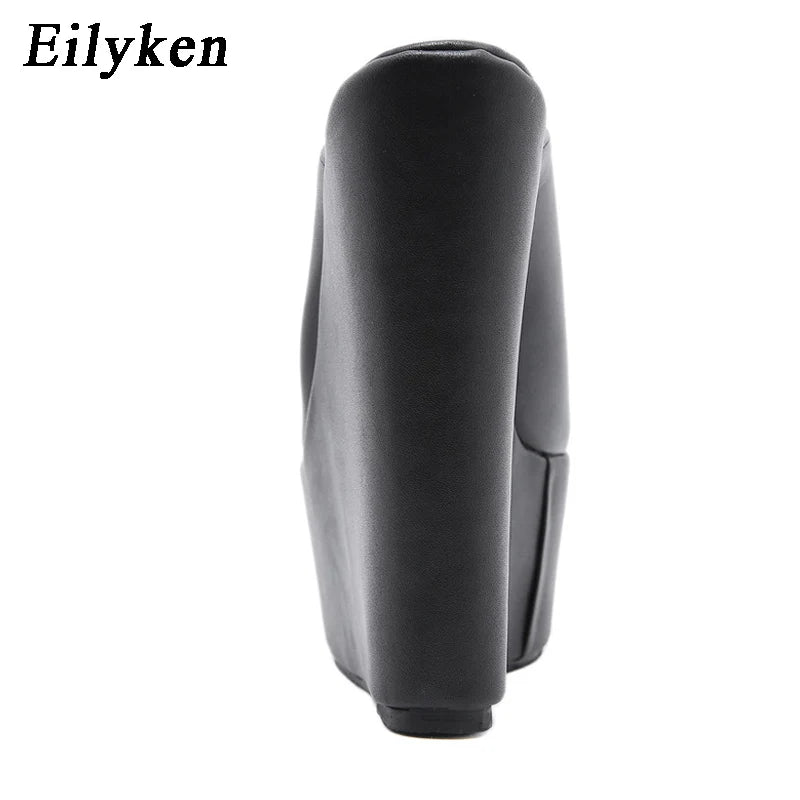 Eilyken 2026 New Fashion Peep Toe Platform Wedge Woman Slippers Summer Shoes Designer Super High Heels Sandals Size 35-42