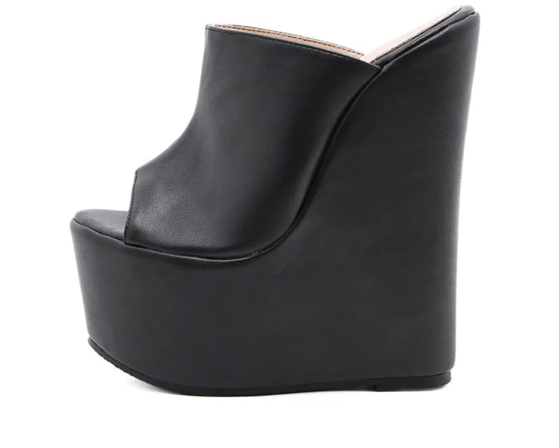 Eilyken 2026 New Fashion Peep Toe Platform Wedge Woman Slippers Summer Shoes Designer Super High Heels Sandals Size 35-42