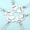 MaiLun Custom Names Puzzled Heart Pendant Necklace Engraved Names Puzzled Hearts Pendant- send names via chat