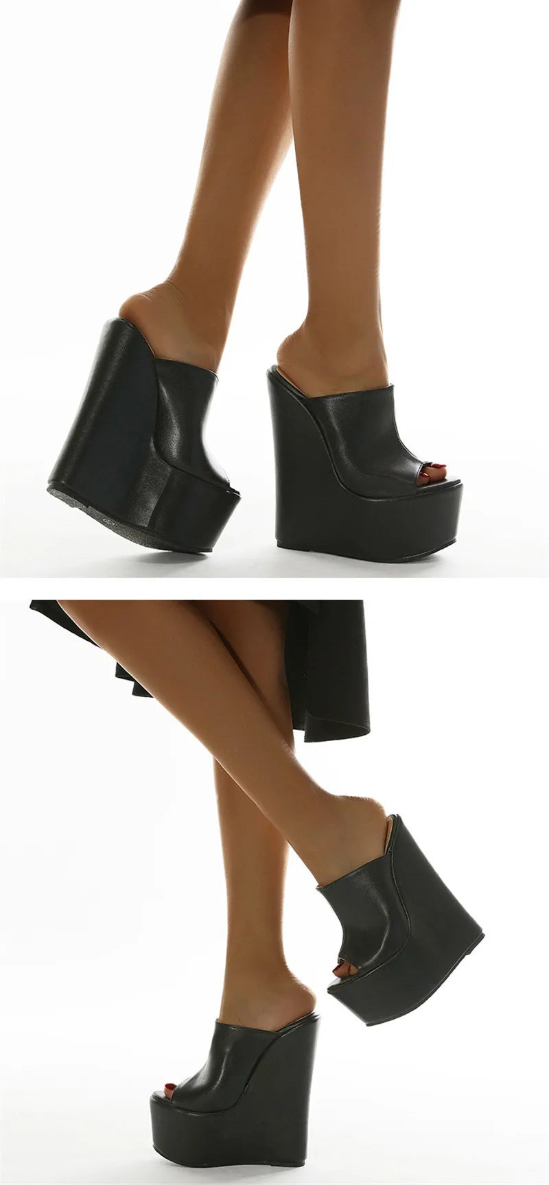 Eilyken 2026 New Fashion Peep Toe Platform Wedge Woman Slippers Summer Shoes Designer Super High Heels Sandals Size 35-42