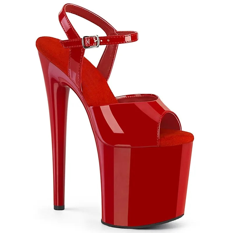 Europe and America New Fashion Platform High Heel Sandals For Woman Summer Ankle Strap 20CM Stiletto Nightclub Model Stage Shoes