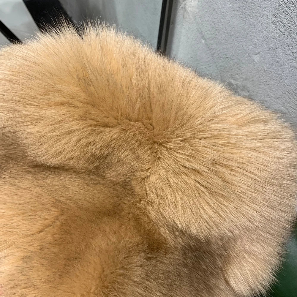 #GO BALLISTIC YA Long Ladies Fur Coat Hooded Women's Fur Outwear 22-06