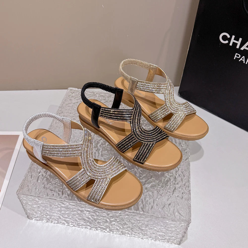 2026 Wedge Sandals Round Head Comfortable Open Toe Summer One-piece Buckle Strap Sandal for Daily Walking Shoes