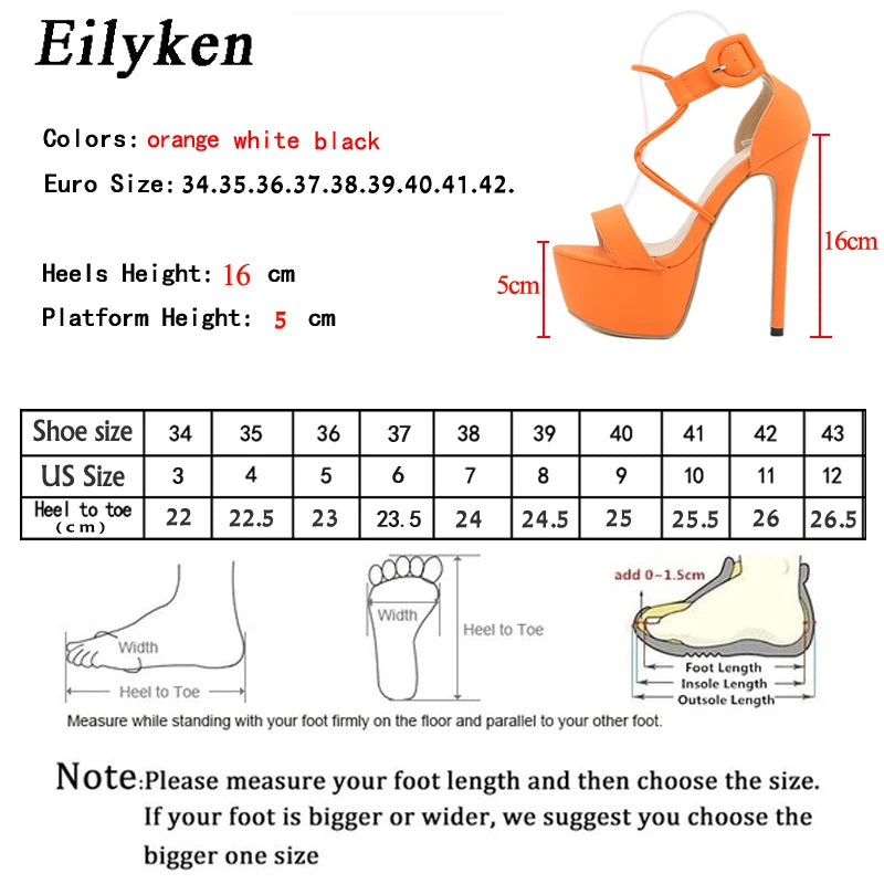 Eilyken Summer Sexy Stiletto Platform Narrow Band Women Sandals 2025 New Arrivals Ladies Buckle Strap Nightclub High Heel Shoes