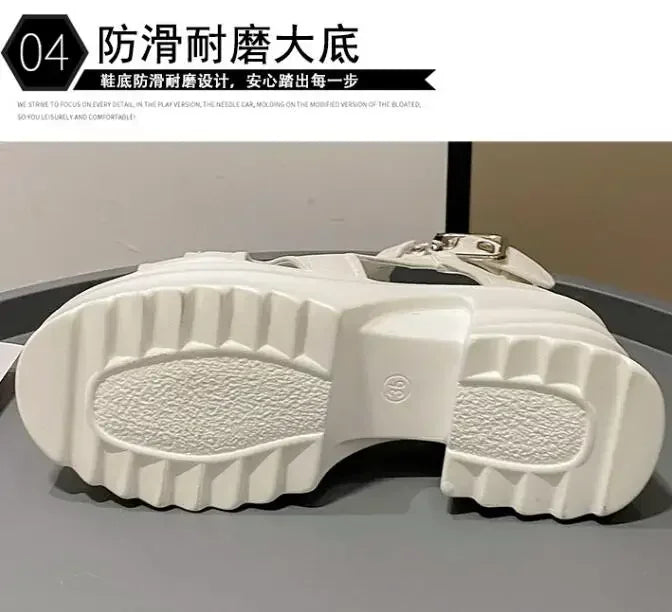 2025 Summer Sandals 8CM Wedge Heels Sneakers New Women Beach Flip Flop High Platform Casual Sandals Breathable Walking Slippers