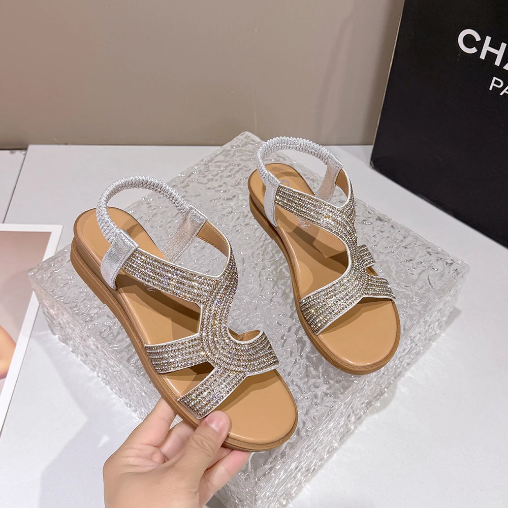 2026 Wedge Sandals Round Head Comfortable Open Toe Summer One-piece Buckle Strap Sandal for Daily Walking Shoes