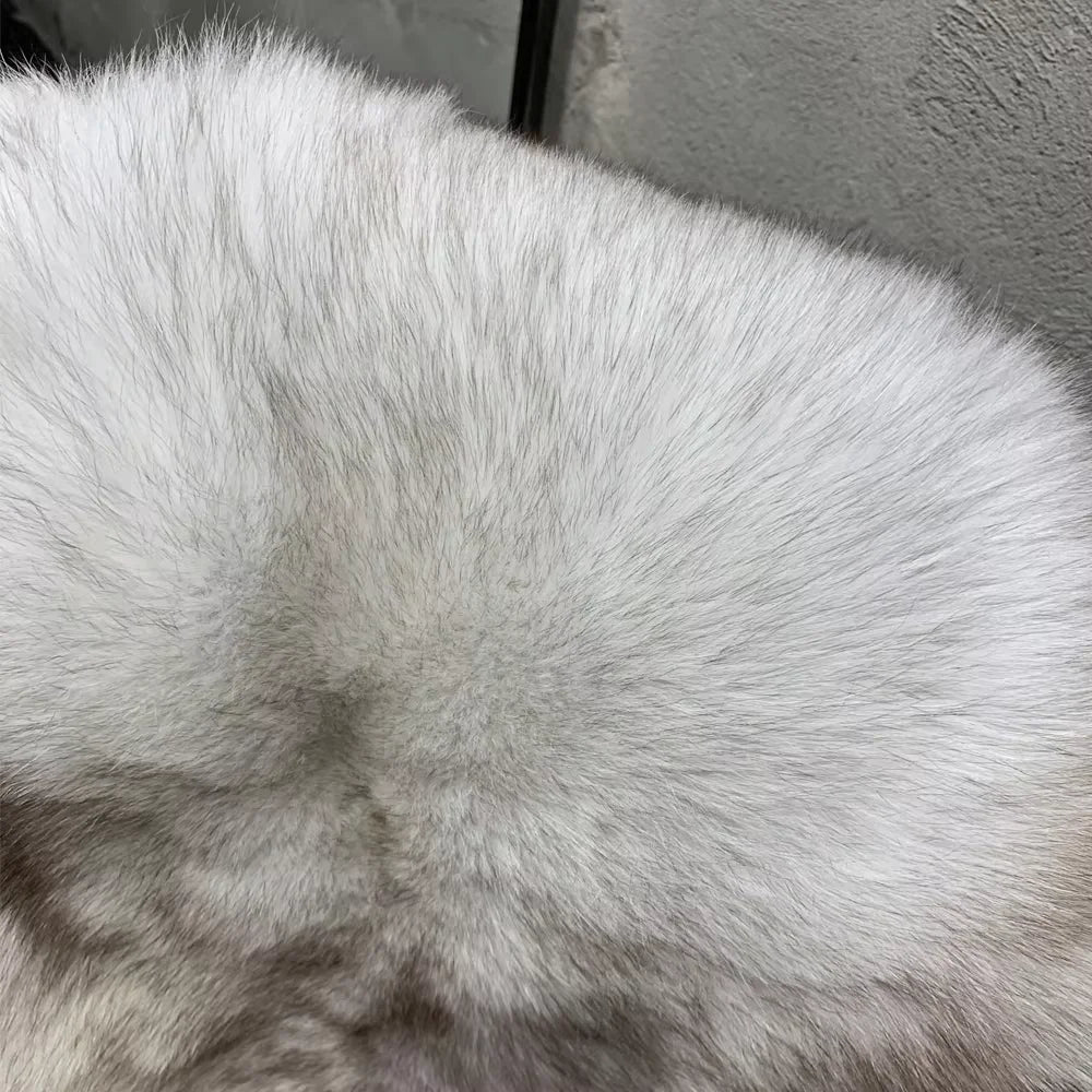 Red Fox Fur Coat Long Sleeve with Collar Ladies Real Fur Jacket Natural Fox Cloth