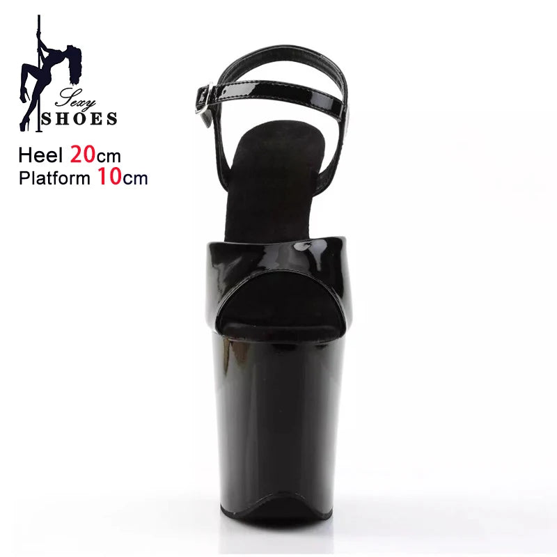 Europe and America New Fashion Platform High Heel Sandals For Woman Summer Ankle Strap 20CM Stiletto Nightclub Model Stage Shoes