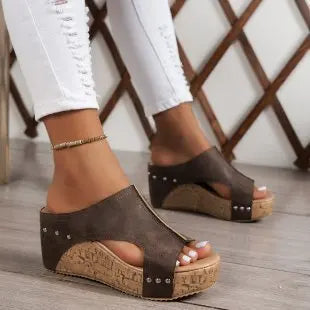 Woman Summer Shoes Sandals Fashion Wedge Women Shoe Plus Size Slip On Women's Sandals Retro Female Footwear Zapatos De Mujer