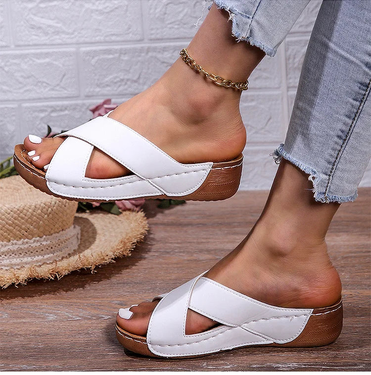 Heels Women's Sandals Elegant Wedge Heel Sandals For Woman Summer Shoes Wedges Sandalias De Mujer Heeled Slippers Summer Sandals