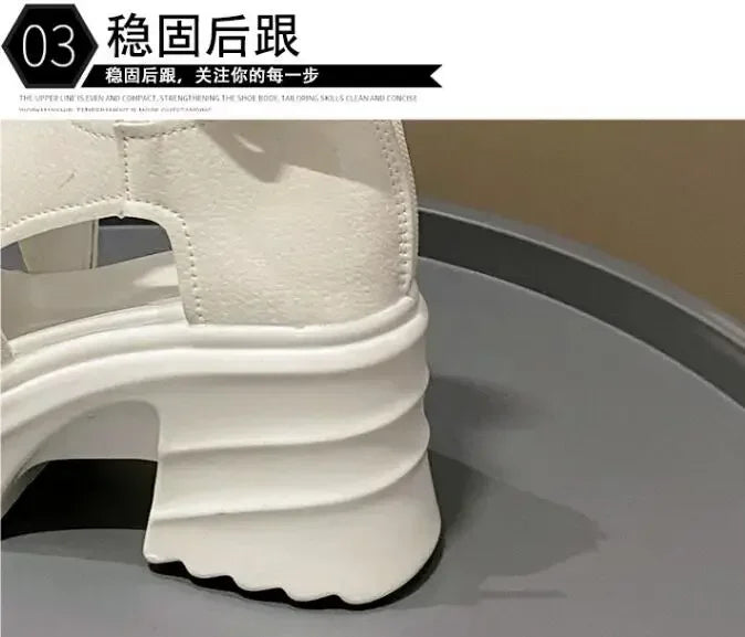 2025 Summer Sandals 8CM Wedge Heels Sneakers New Women Beach Flip Flop High Platform Casual Sandals Breathable Walking Slippers