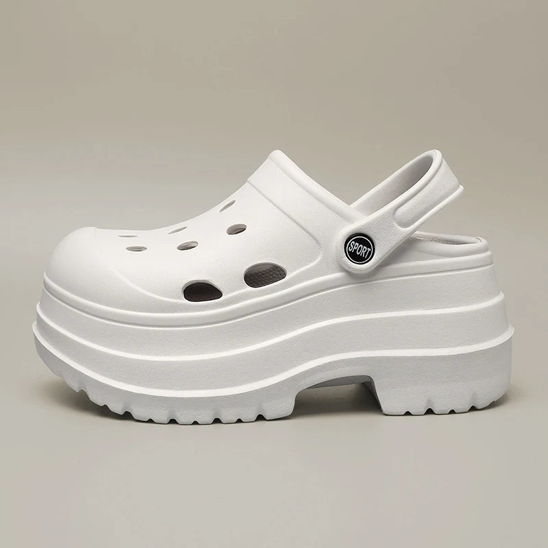 Closed Toe Wedge Heel Sandals for Women Summer Hollow Out Chunky Platform Sandals Woman Soft EVA Thick Bottom Sandalias Mujer
