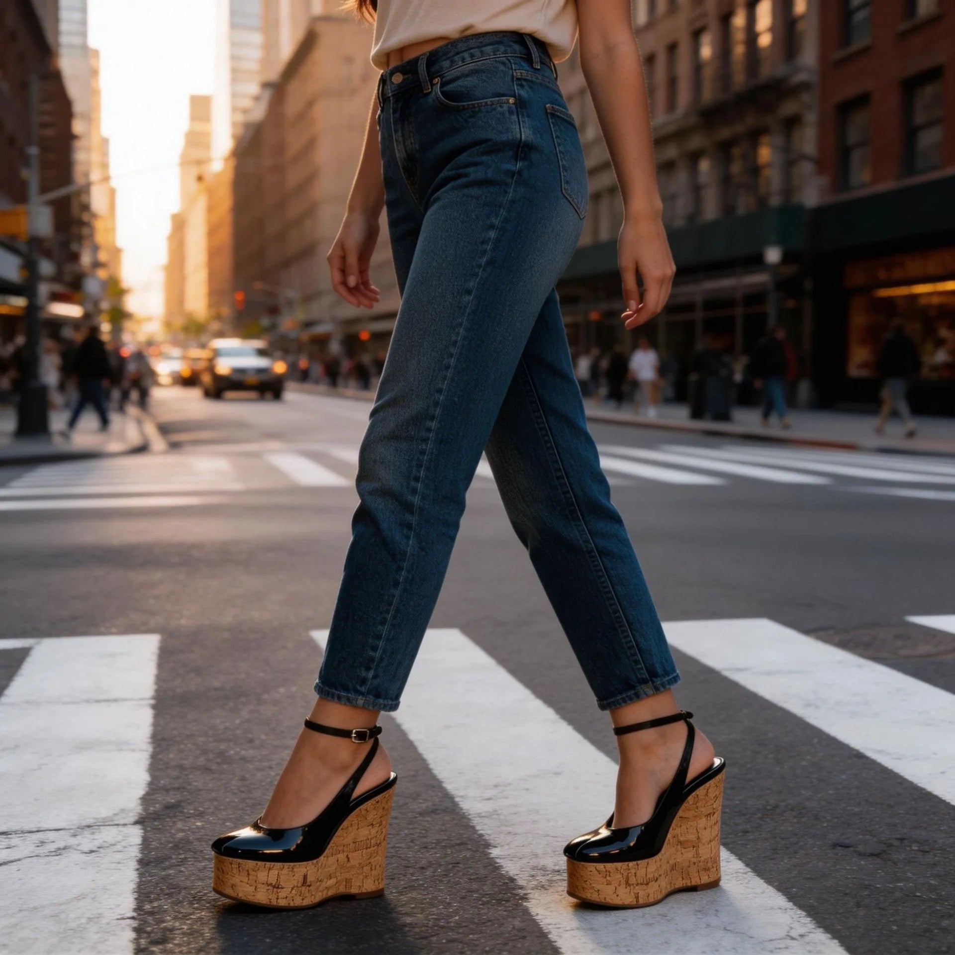 Highquality Wooden Patterned Wedge Heelwith Thicksole Andexposed Toebuckle Strap Sandals Forwomen's Banquets InEurope AndAmerica
