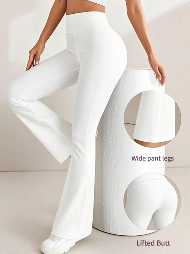 Women's High-Waisted Yoga Flare Pants - Red/White/Black Bootcut Workout Leggings,Plus Size Clothes,Pants & Capris,Jeans（New）