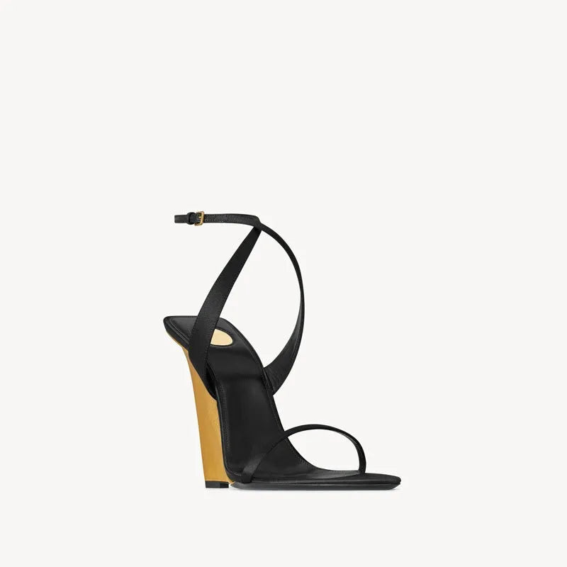 2025European and American Summer Wedge Toe High-heeled Sandals for Weddings, Banquets, Parties, Women's 34-44 Large Sandals