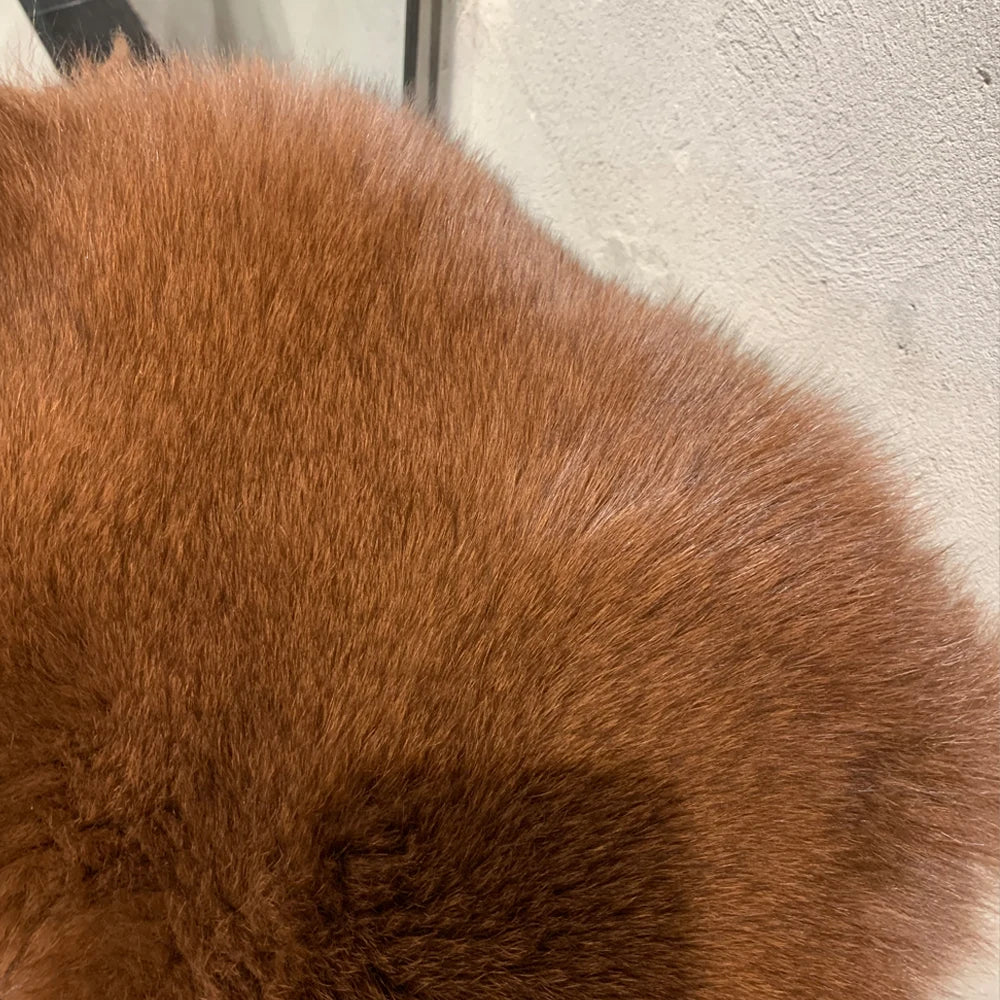 #GO BALLISTIC YA Long Ladies Fur Coat Hooded Women's Fur Outwear 22-06