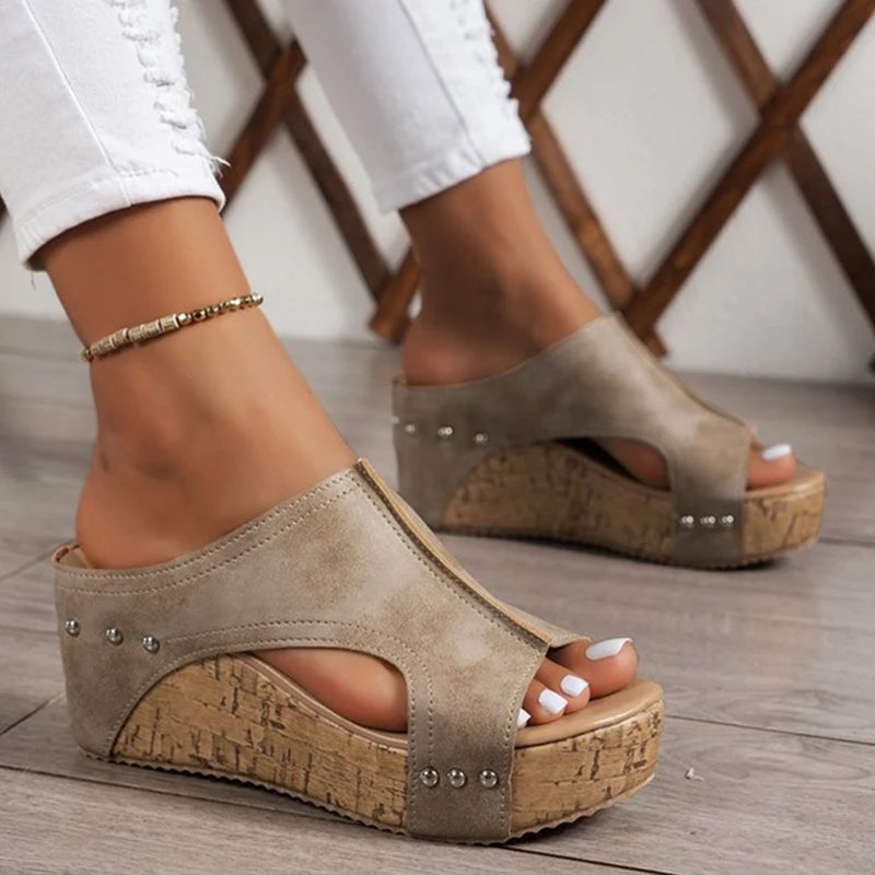 Woman Summer Shoes Sandals Fashion Wedge Women Shoe Plus Size Slip On Women's Sandals Retro Female Footwear Zapatos De Mujer