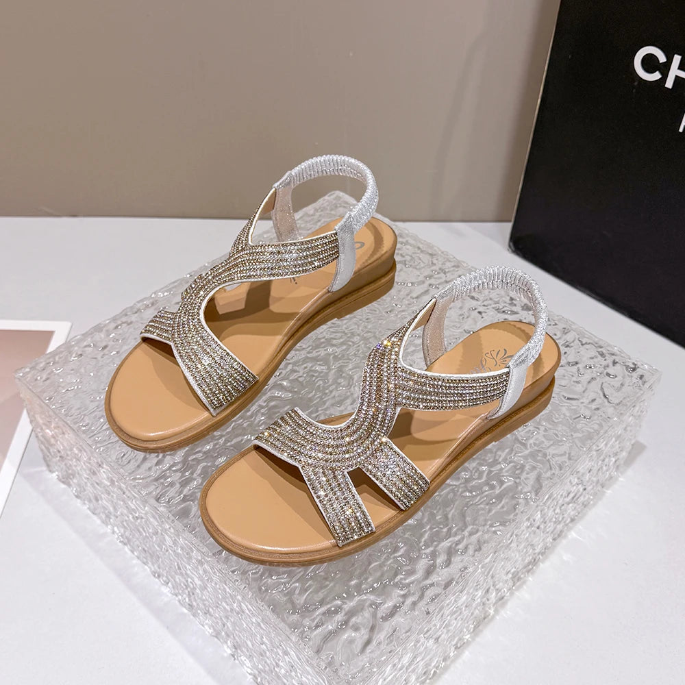 2026 Wedge Sandals Round Head Comfortable Open Toe Summer One-piece Buckle Strap Sandal for Daily Walking Shoes