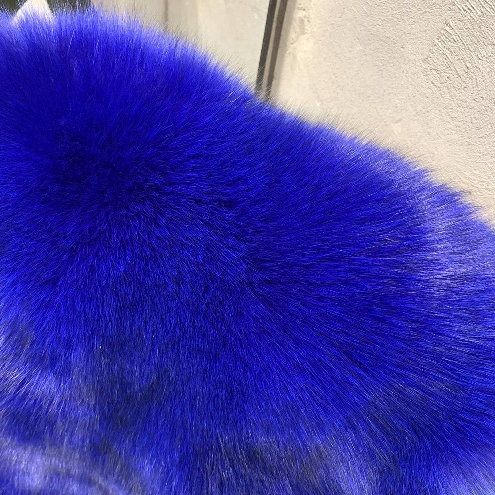 #GO BALLISTIC YA Long Ladies Fur Coat Hooded Women's Fur Outwear 22-06