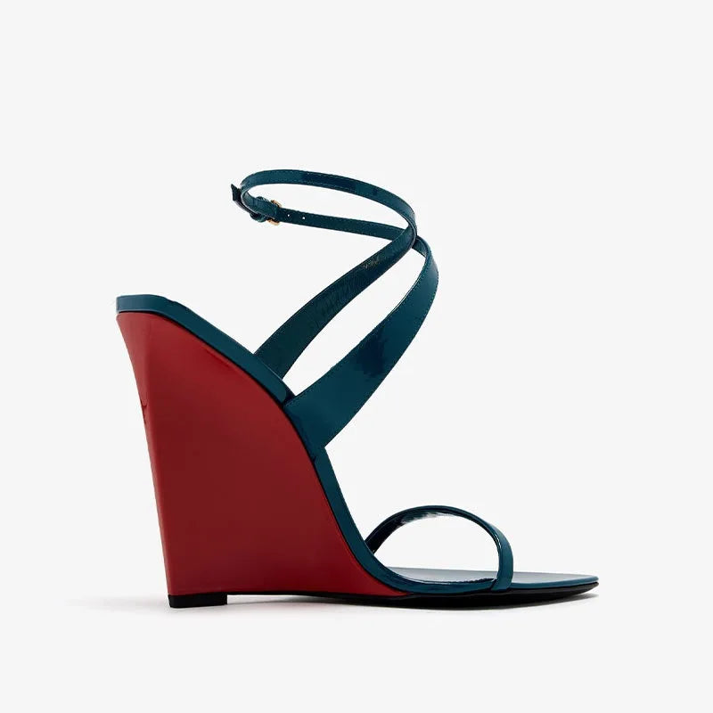 2025European and American Summer Wedge Toe High-heeled Sandals for Weddings, Banquets, Parties, Women's 34-44 Large Sandals