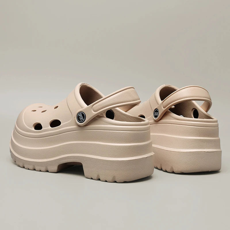 Closed Toe Wedge Heel Sandals for Women Summer Hollow Out Chunky Platform Sandals Woman Soft EVA Thick Bottom Sandalias Mujer