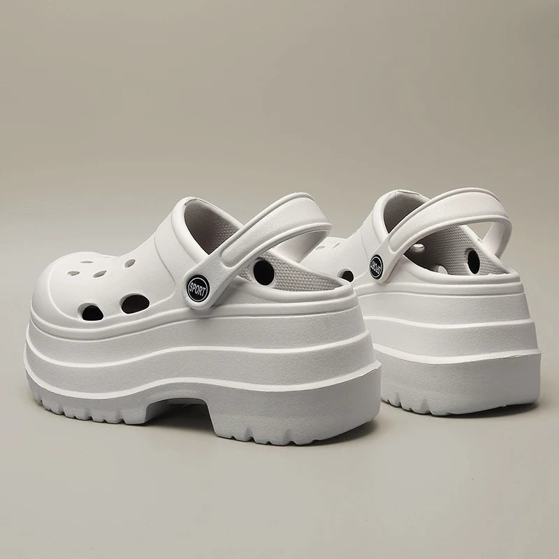 Closed Toe Wedge Heel Sandals for Women Summer Hollow Out Chunky Platform Sandals Woman Soft EVA Thick Bottom Sandalias Mujer