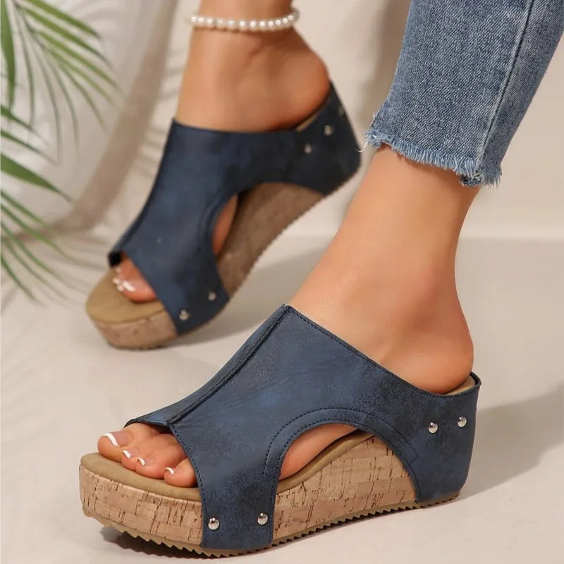 Woman Summer Shoes Sandals Fashion Wedge Women Shoe Plus Size Slip On Women's Sandals Retro Female Footwear Zapatos De Mujer