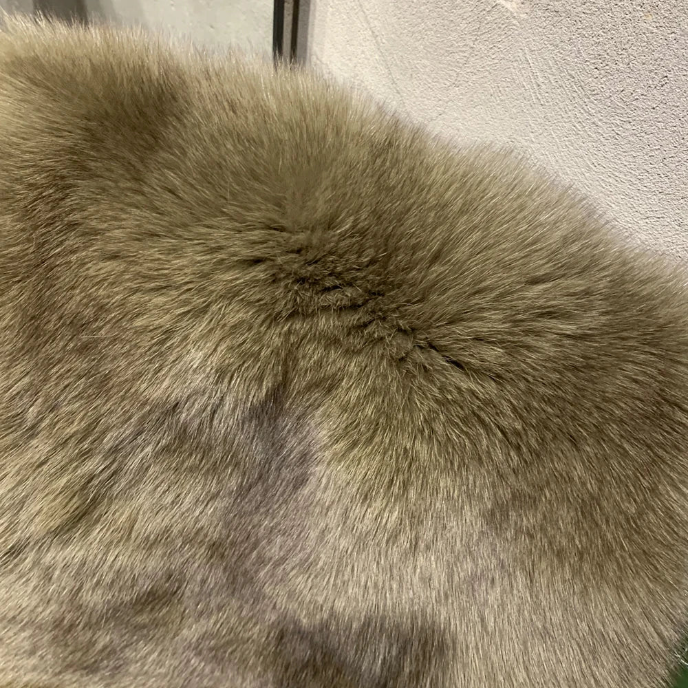 #GO BALLISTIC YA Long Ladies Fur Coat Hooded Women's Fur Outwear 22-06