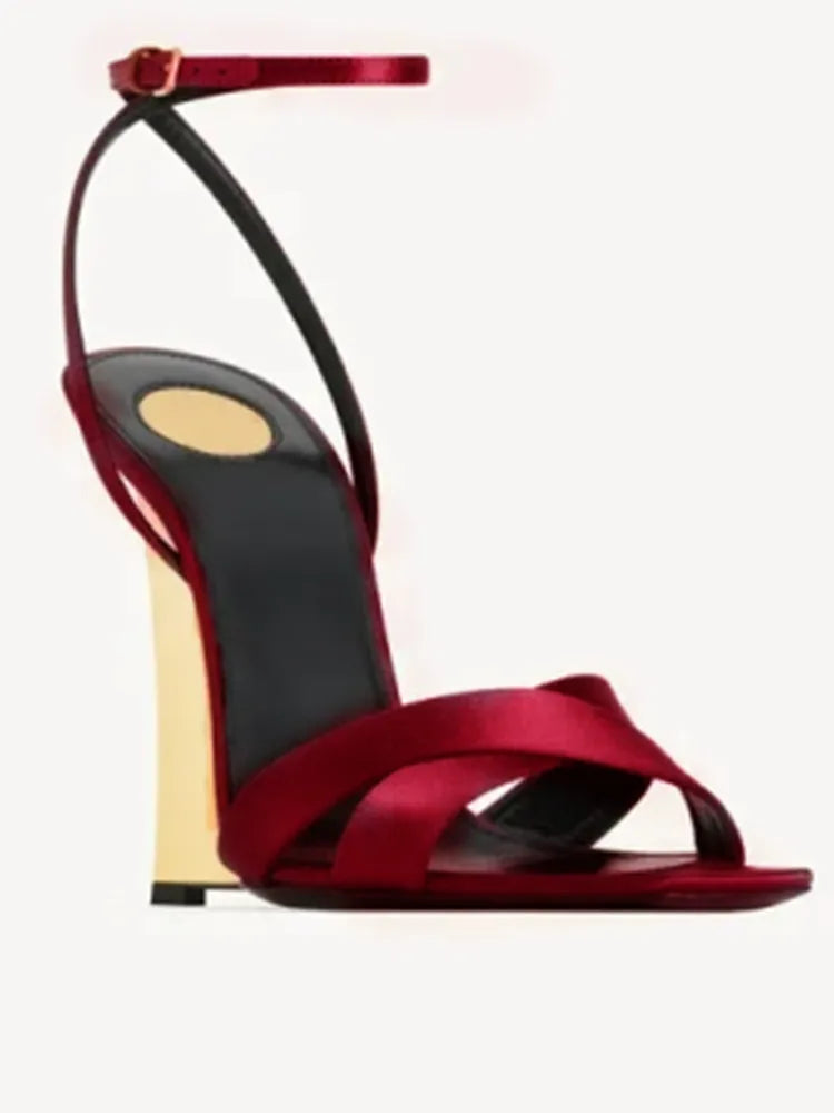 2025European and American Summer Wedge Toe High-heeled Sandals for Weddings, Banquets, Parties, Women's 34-44 Large Sandals