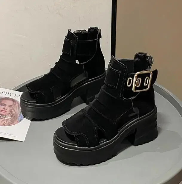 2025 Summer Sandals 8CM Wedge Heels Sneakers New Women Beach Flip Flop High Platform Casual Sandals Breathable Walking Slippers