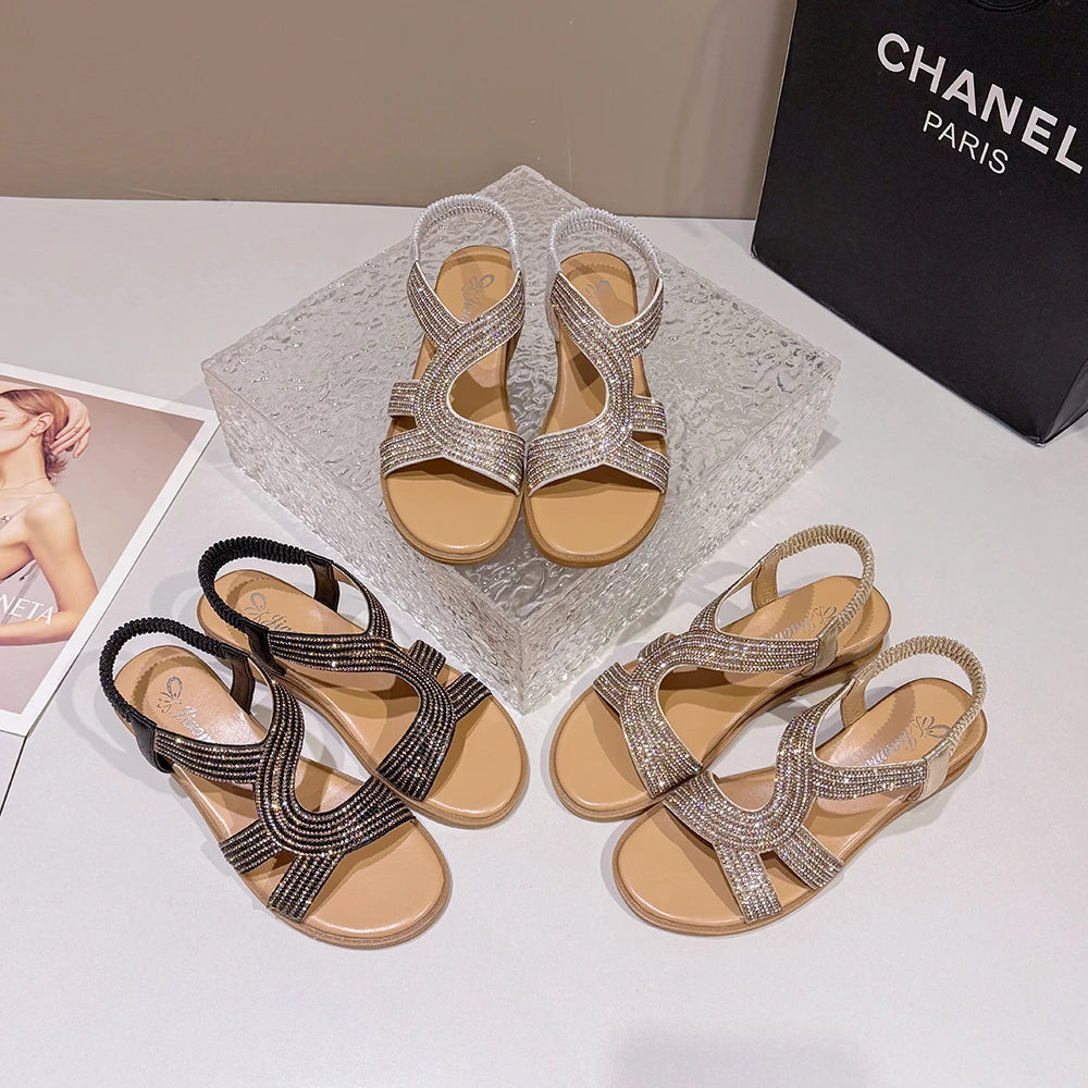 2026 Wedge Sandals Round Head Comfortable Open Toe Summer One-piece Buckle Strap Sandal for Daily Walking Shoes