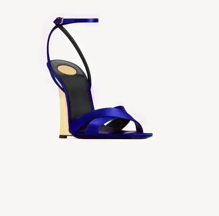 2025European and American Summer Wedge Toe High-heeled Sandals for Weddings, Banquets, Parties, Women's 34-44 Large Sandals