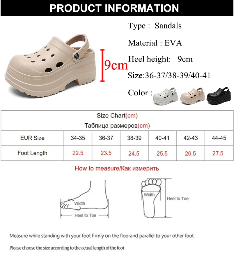 Closed Toe Wedge Heel Sandals for Women Summer Hollow Out Chunky Platform Sandals Woman Soft EVA Thick Bottom Sandalias Mujer