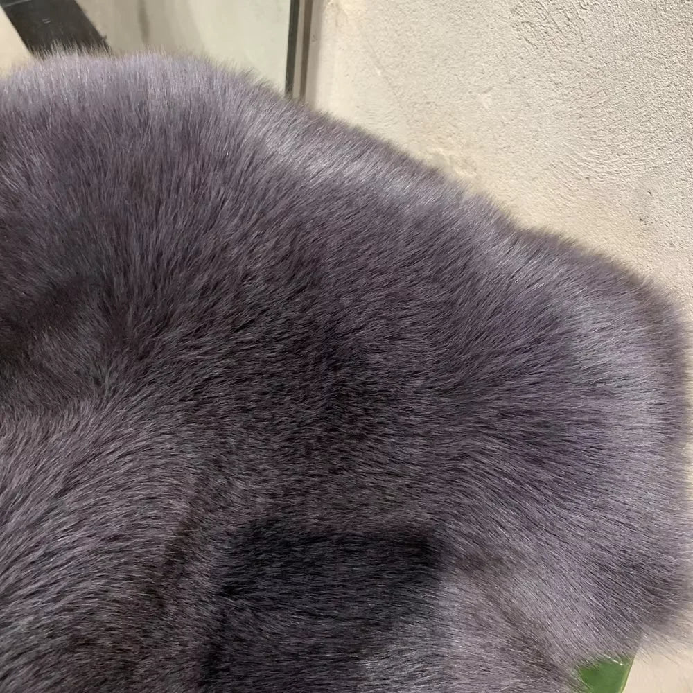 Red Fox Fur Coat Long Sleeve with Collar Ladies Real Fur Jacket Natural Fox Cloth