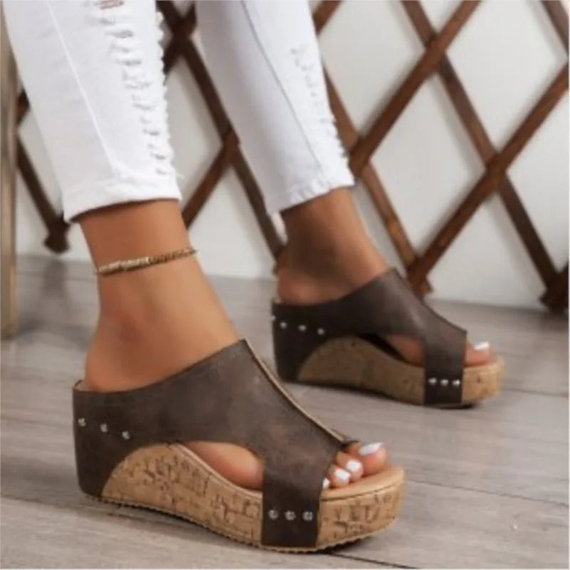 Woman Summer Shoes Sandals Fashion Wedge Women Shoe Plus Size Slip On Women's Sandals Retro Female Footwear Zapatos De Mujer