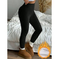 Thicken Super Warm Winter Leggings Women Skinny Stretch High Waist Prevent Cold Leggings Solid Color Casual Plush Classic Pants