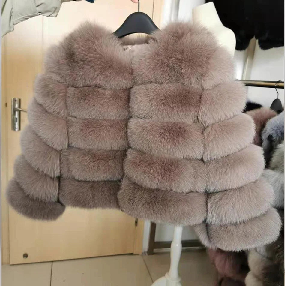 Winter Real Fur Women Raccoon Natural Fur Coat Silver Fox Long Vest Warm Luxury Jacket Parkas With Leather Fur Clothe For Female