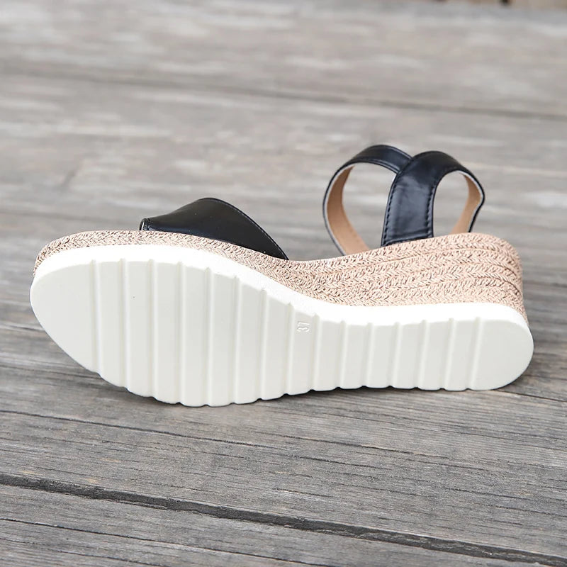 Lightweidght Wedge Sandals for Women Summer 2024 Ankle Strap Platform Sandles Woman Thick Sole Non Slip Beach Sandalias Mujer