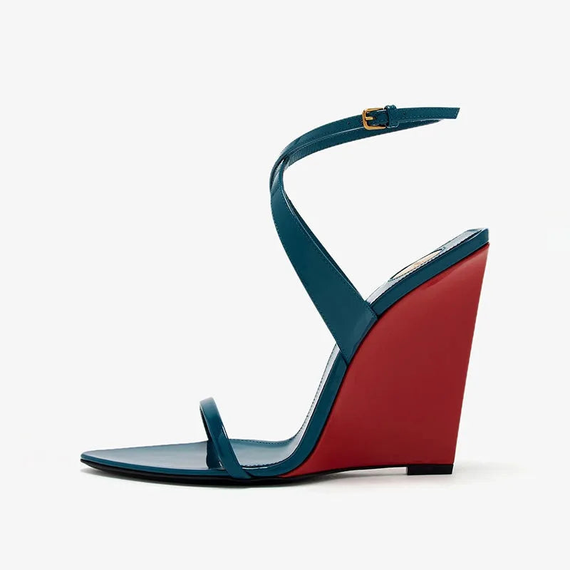 2025European and American Summer Wedge Toe High-heeled Sandals for Weddings, Banquets, Parties, Women's 34-44 Large Sandals
