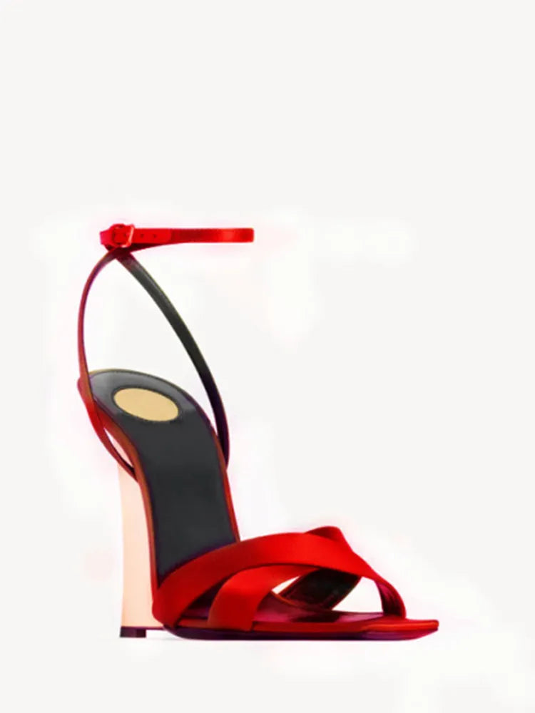2025European and American Summer Wedge Toe High-heeled Sandals for Weddings, Banquets, Parties, Women's 34-44 Large Sandals