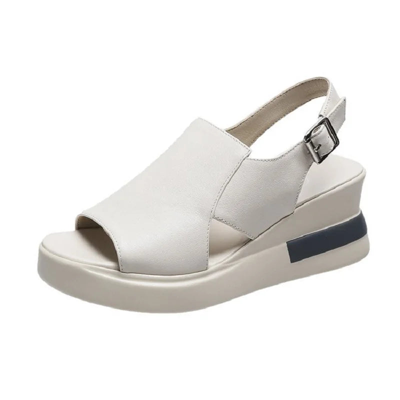 2025 Summer Wedge Platform Sandals Fashion Retro Romen Beach Shoes Ladies Casual Peep Toe Soft Comfortable Sandalias De Mujer