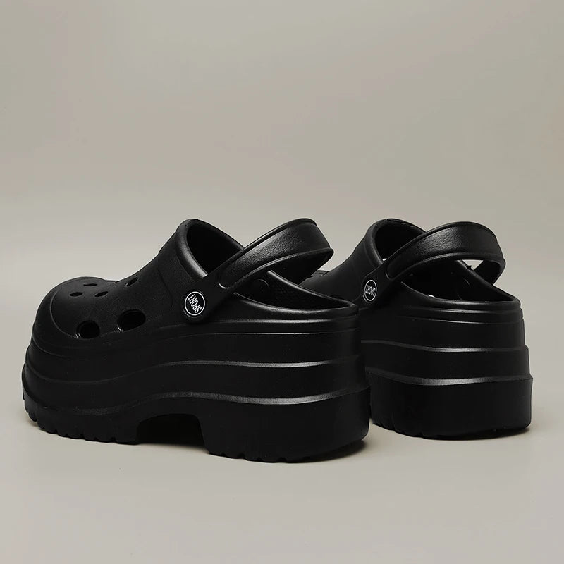 Closed Toe Wedge Heel Sandals for Women Summer Hollow Out Chunky Platform Sandals Woman Soft EVA Thick Bottom Sandalias Mujer