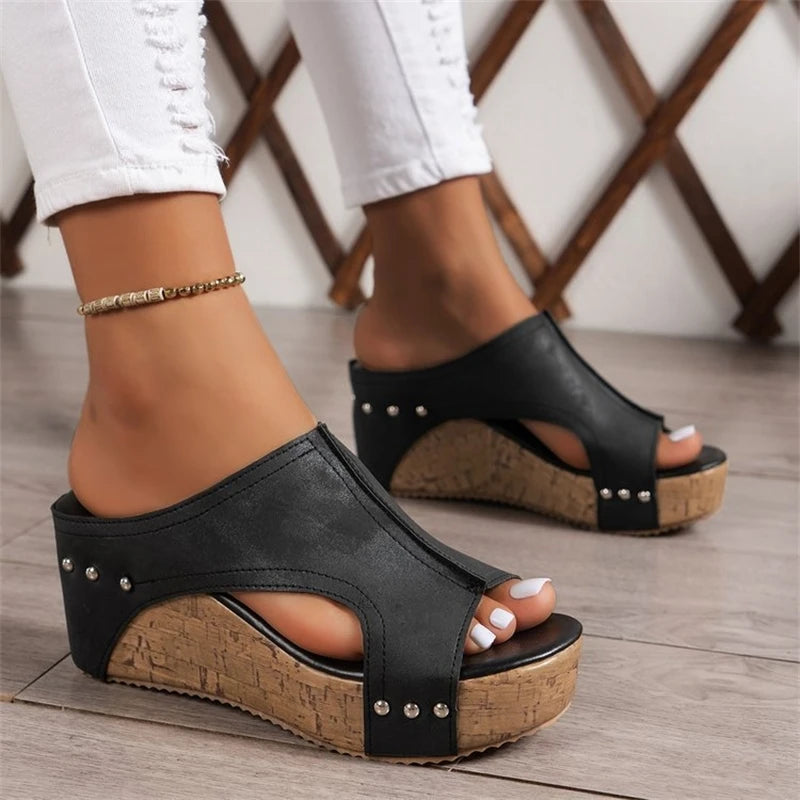 Woman Summer Shoes Sandals Fashion Wedge Women Shoe Plus Size Slip On Women's Sandals Retro Female Footwear Zapatos De Mujer