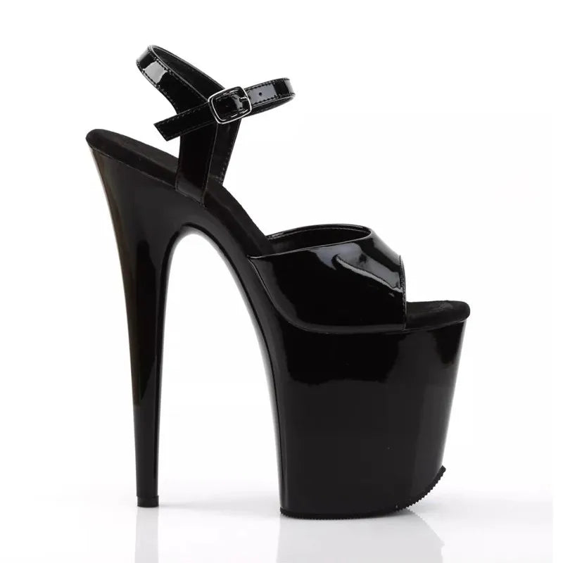 Europe and America New Fashion Platform High Heel Sandals For Woman Summer Ankle Strap 20CM Stiletto Nightclub Model Stage Shoes