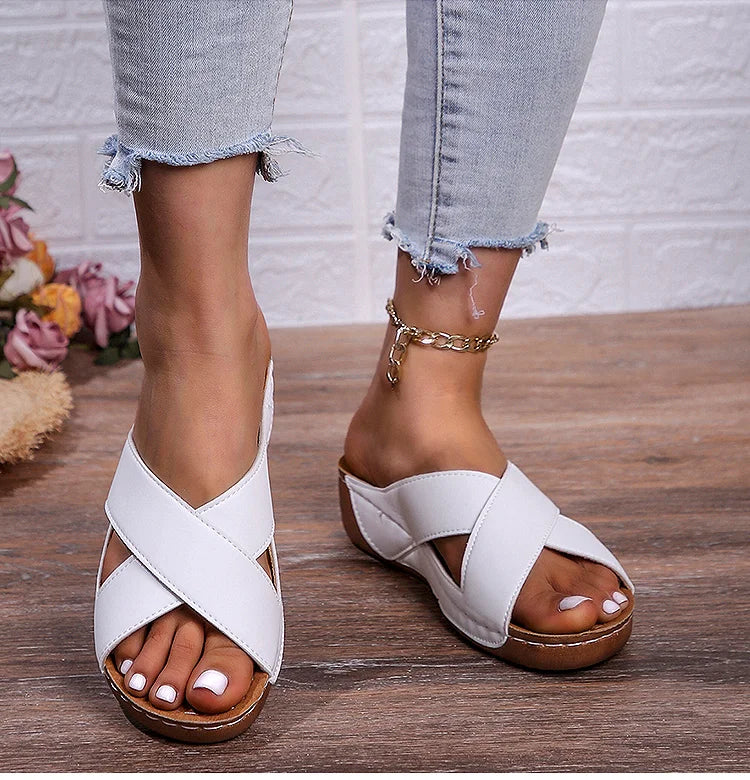 Heels Women's Sandals Elegant Wedge Heel Sandals For Woman Summer Shoes Wedges Sandalias De Mujer Heeled Slippers Summer Sandals