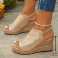 2026 New Gold Wedge Heeled Sandals Women Lightweight Thick Bottom Summer Sandals Woman Plus Size Platform Beach Sandles Female
