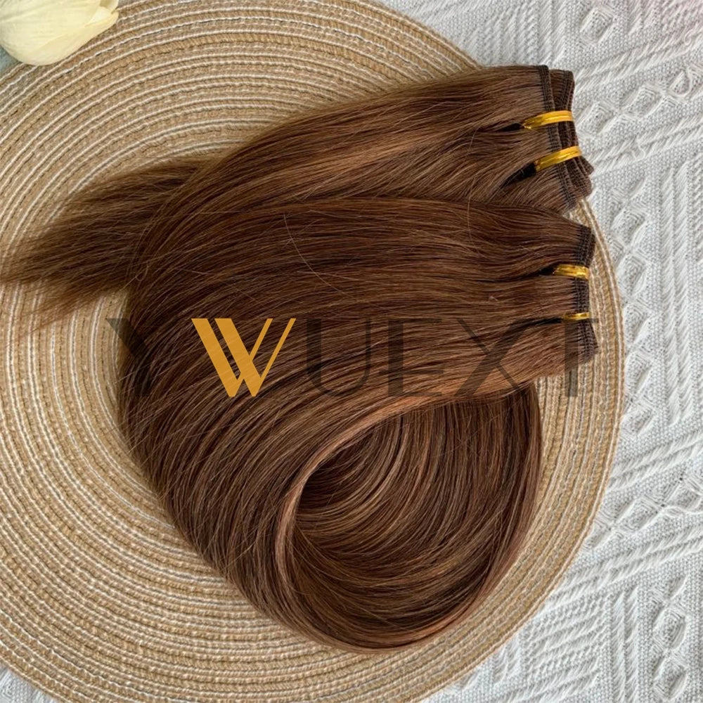Double Sew in Weft Hair Extensions 12inch-24inch Machine Remy Human Hair Extensions 50g/pack Can Curly Hair Weaves for Women