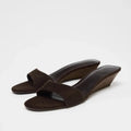 Suede Brand Wedge Heel Sandals For Women Designer Summer Fashion Outdoor Slippers Elegant Luxury Simple High-end Banquet Shoes