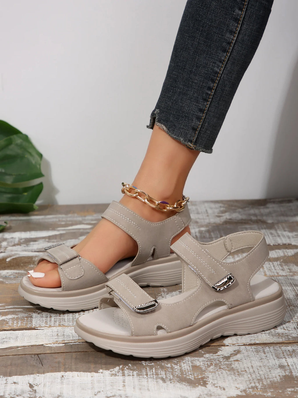 Summer Wedge Sandals for Women 2026 New Fashion Non Slip Beach Shoes Woman Lightweight Casual Platform Plus Size Sandals Women