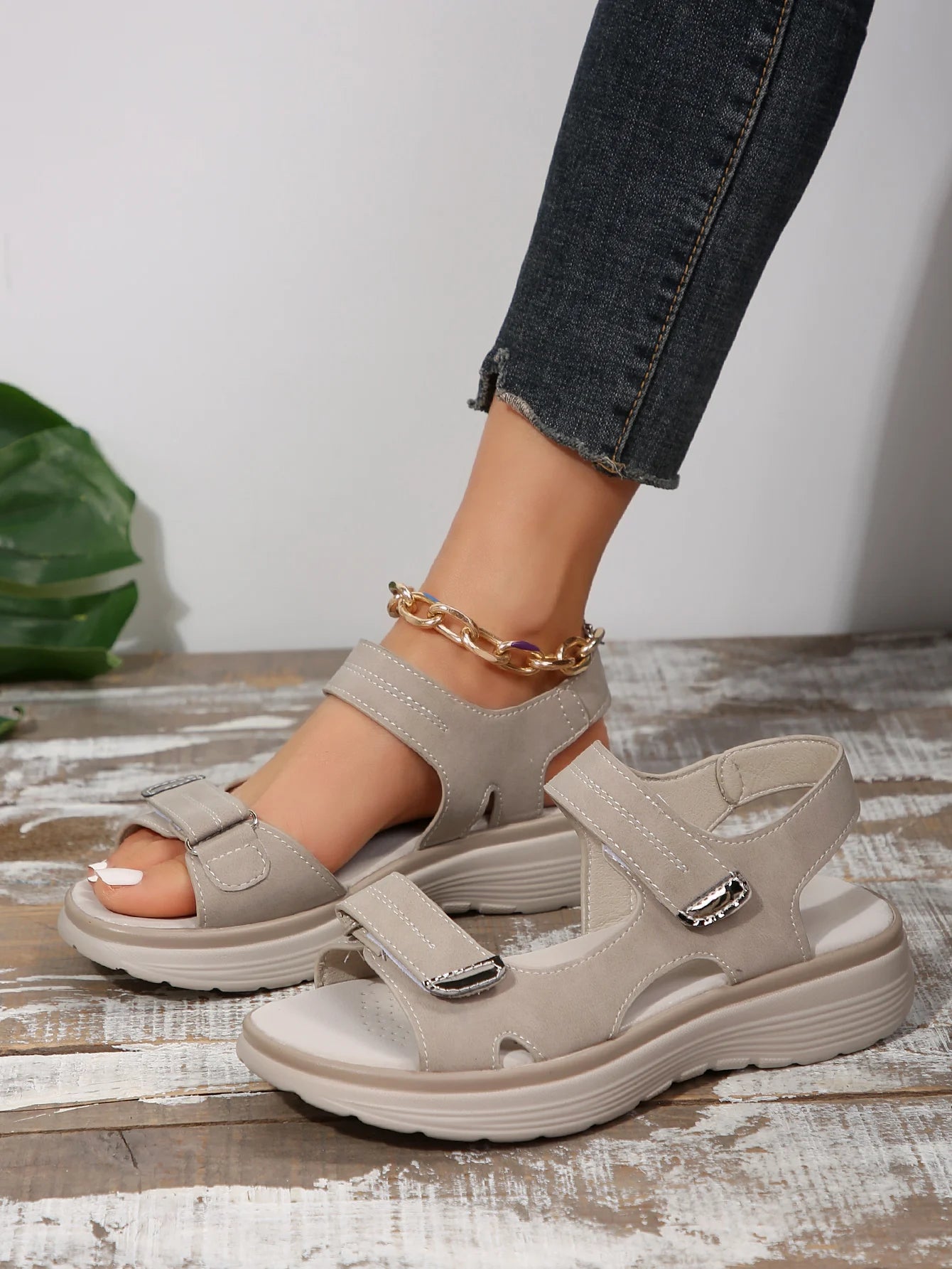 Summer Wedge Sandals for Women 2026 New Fashion Non Slip Beach Shoes Woman Lightweight Casual Platform Plus Size Sandals Women